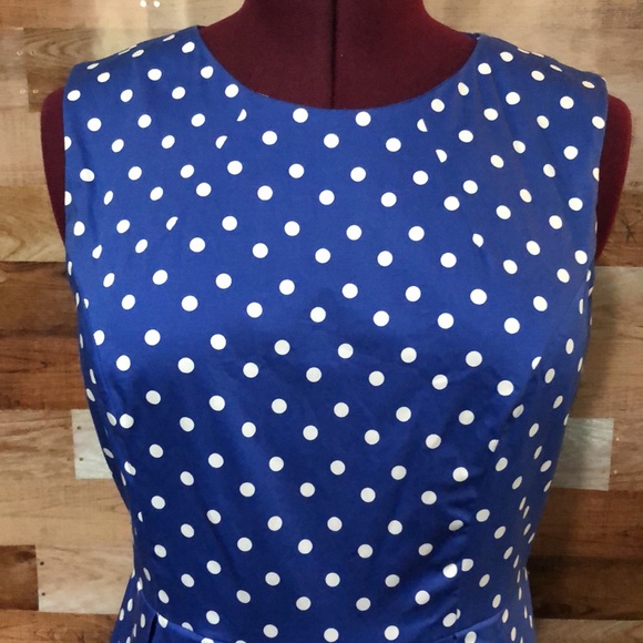 Liz Claiborne blue polka dot dress - Picture 2 of 12